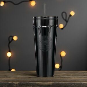 Starbucks 2024 Halloween Black Slime Cup 24oz Limited Rare Collector Tumbler-New